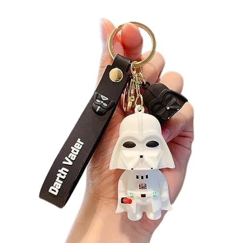 White Soldier Silicon Keychain with Bag Charm and Strap