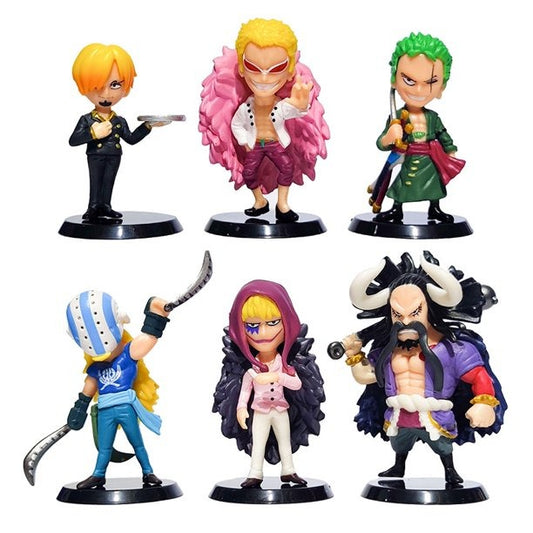One Piece Pirates Figure Set of 6 - (7-9.5 cm)