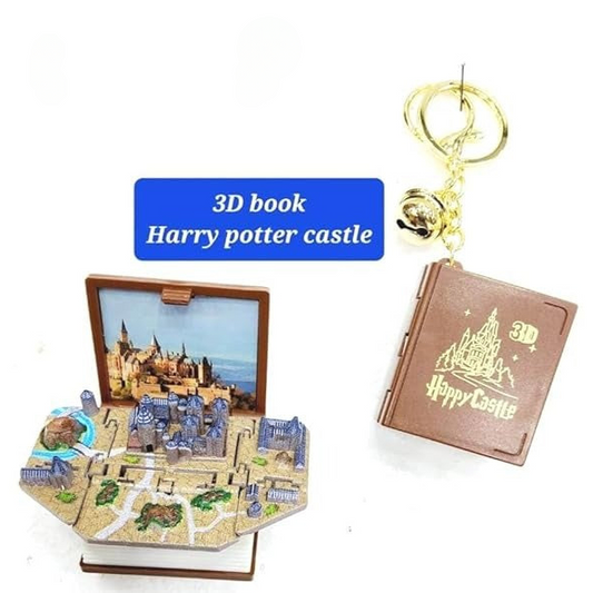 Quirky 3D Diary Themed-World Happy Castle Pop-up Keychain
