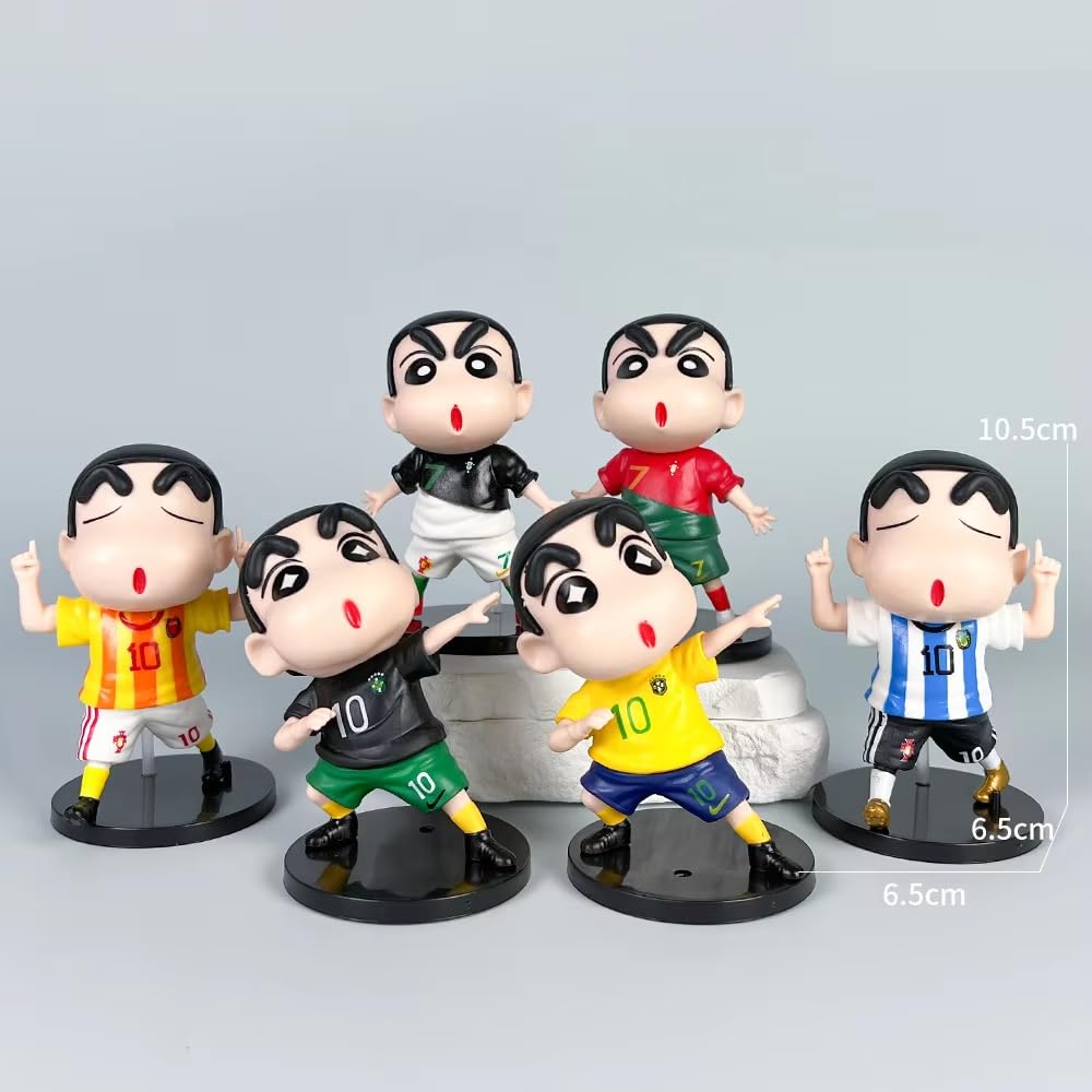Cartoon Football Fan Collectible Figure Set – Premium PVC Mini Display Collection (6 Pieces)
