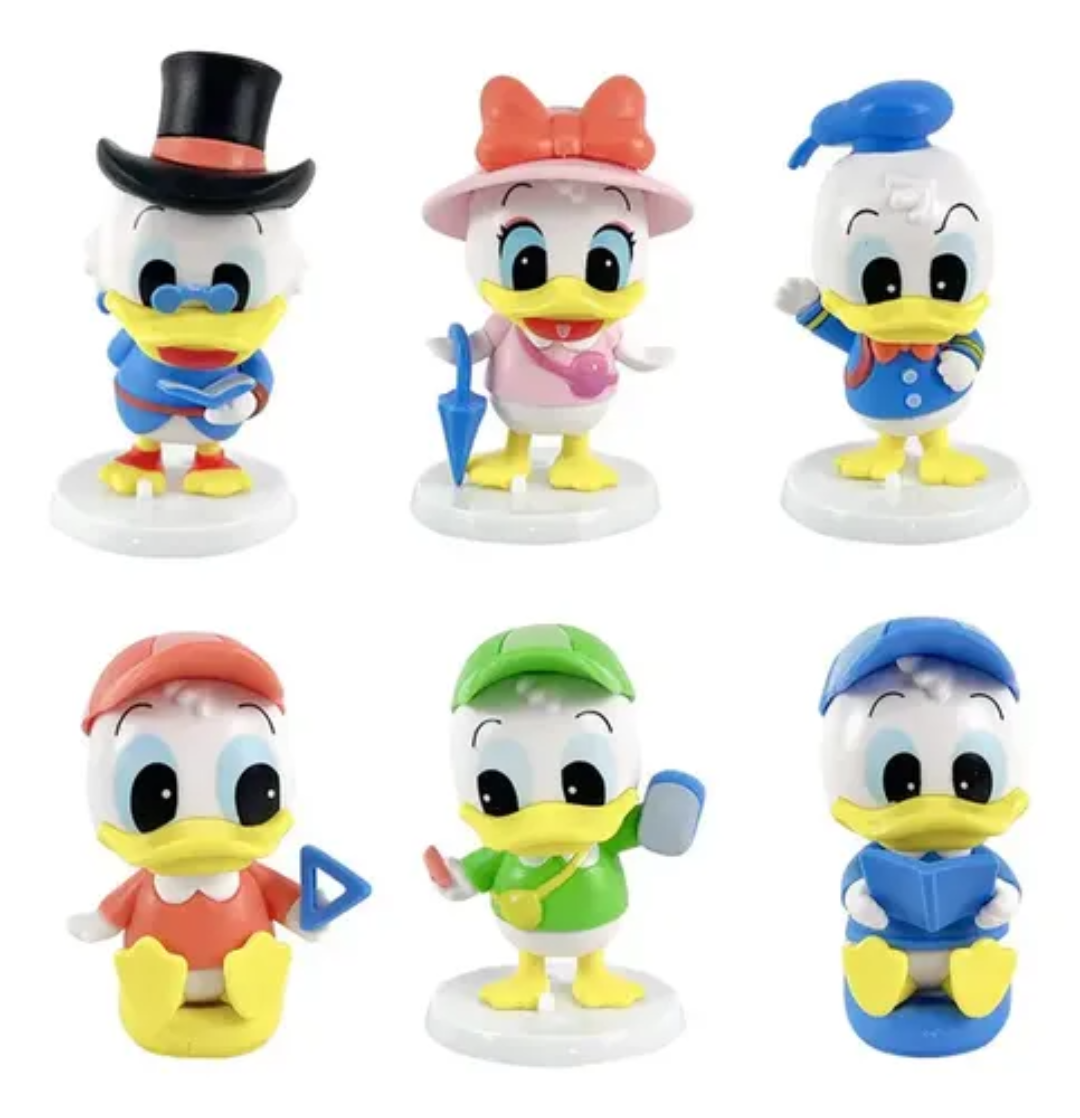 Donald Duck Cartoon Character Figurine Set of 6 | Cute Collectible Mini Figures for Kids & Display