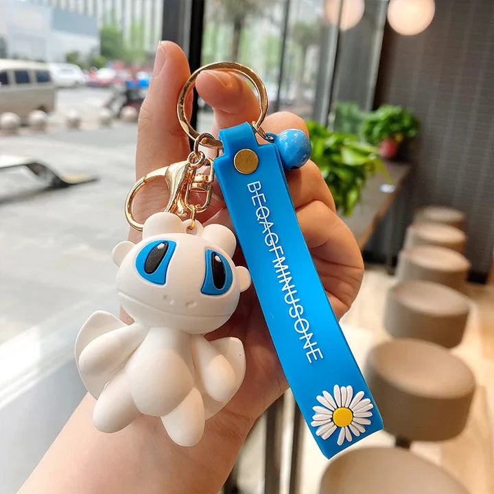 Dragon Silicon Keychain with Bagcharm and Strap (Select From Drop Down Menu)