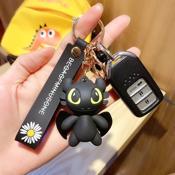 Dragon Silicon Keychain with Bagcharm and Strap (Select From Drop Down Menu)