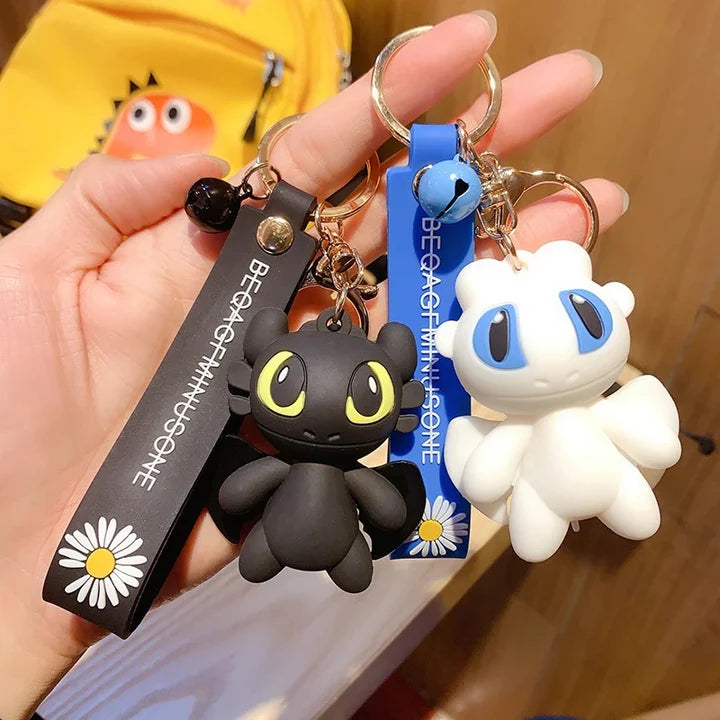 Dragon Silicon Keychain with Bagcharm and Strap (Select From Drop Down Menu)