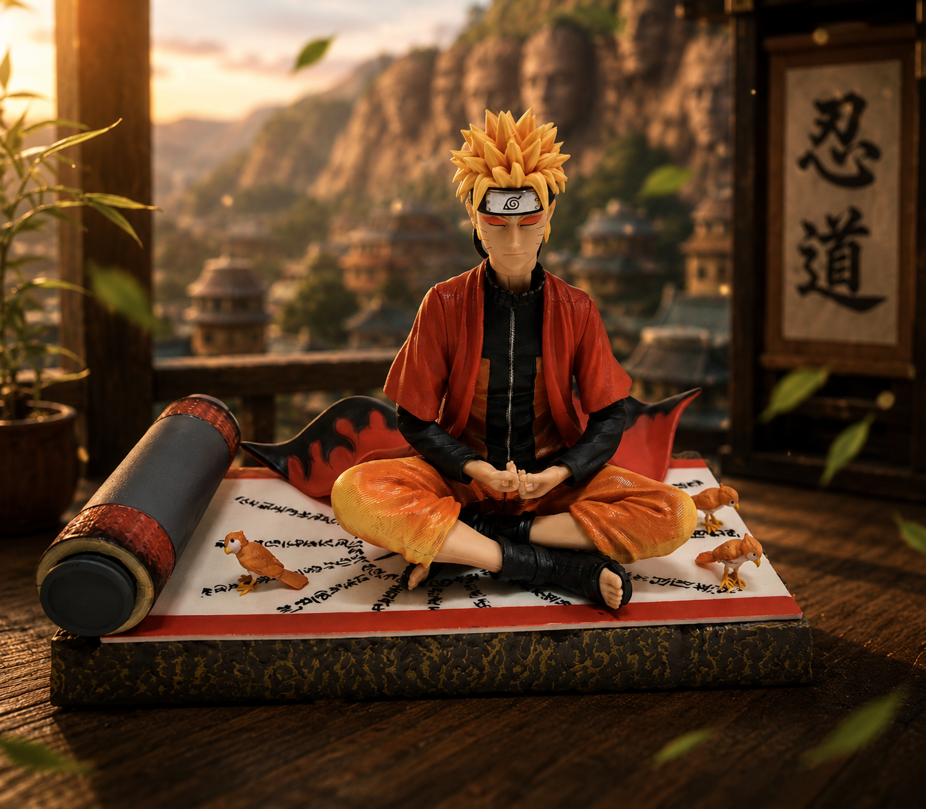 Naruto Sage Mode Meditation Figure with Scroll Base – Anime Collectible Statue