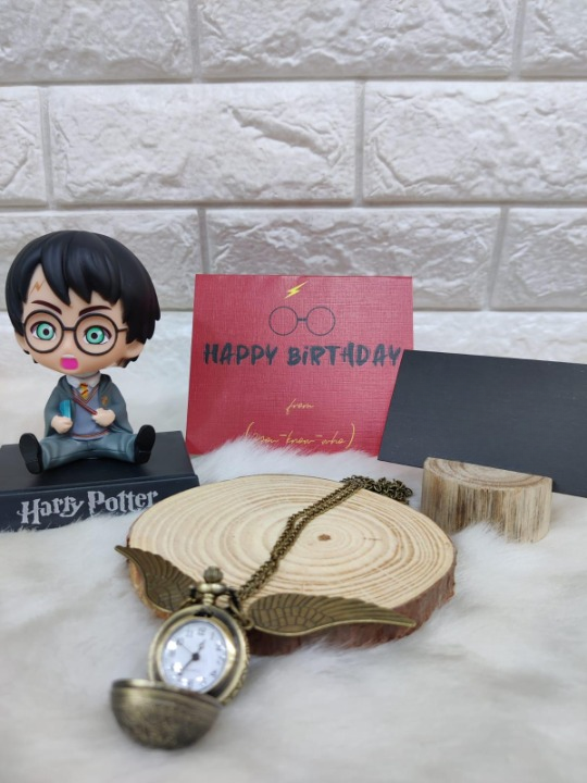 Harry Potter Bobble head + Pocket Watch + Card Combo (Random Bobblehead Will Be Provided)