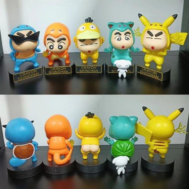 Shinchan Figure Set of 5 - Pokemon's Version