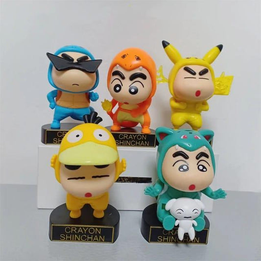 Shinchan Figure Set of 5 - Pokemon's Version
