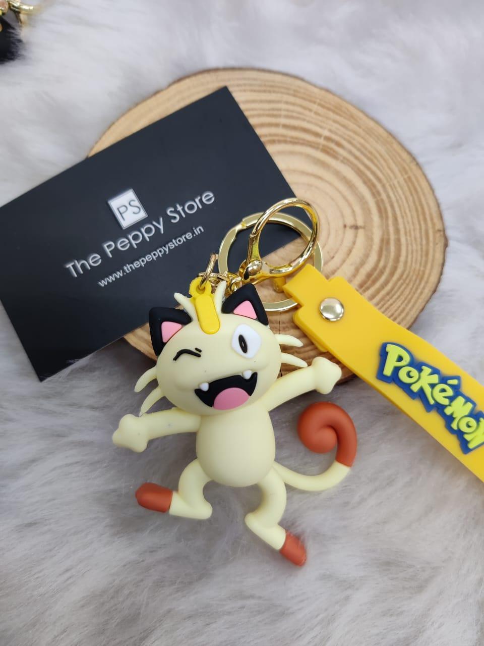 Pokemon 3D Silicon Keychains With Bagcharm and Strap
