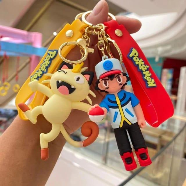 Pokemon 3D Silicon Keychains With Bagcharm and Strap