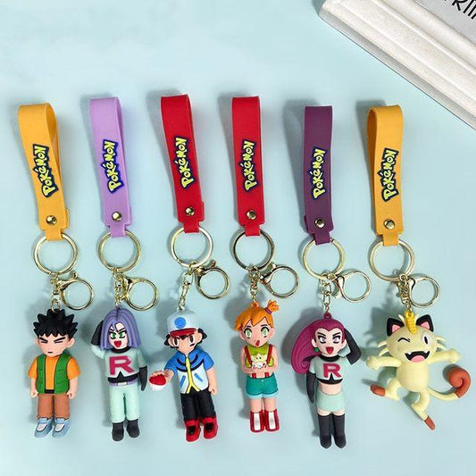 Pokemon 3D Silicon Keychains With Bagcharm and Strap