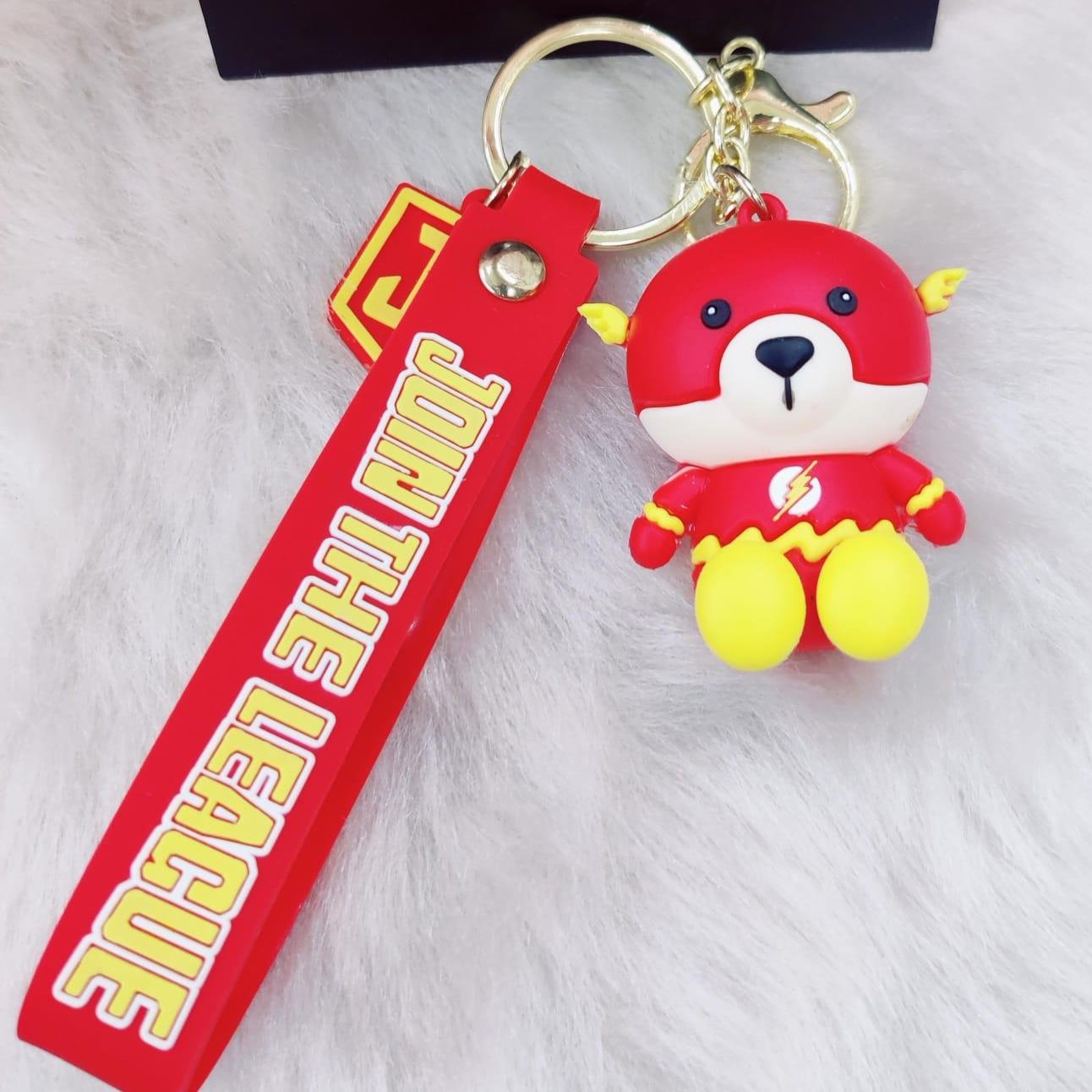 Bear In Flash Silicon Keychain with Bagcharm and Strap