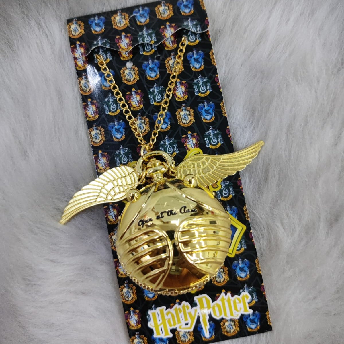 Harry Potter Golden Snitch Pocket Watch With Chain - (Big)