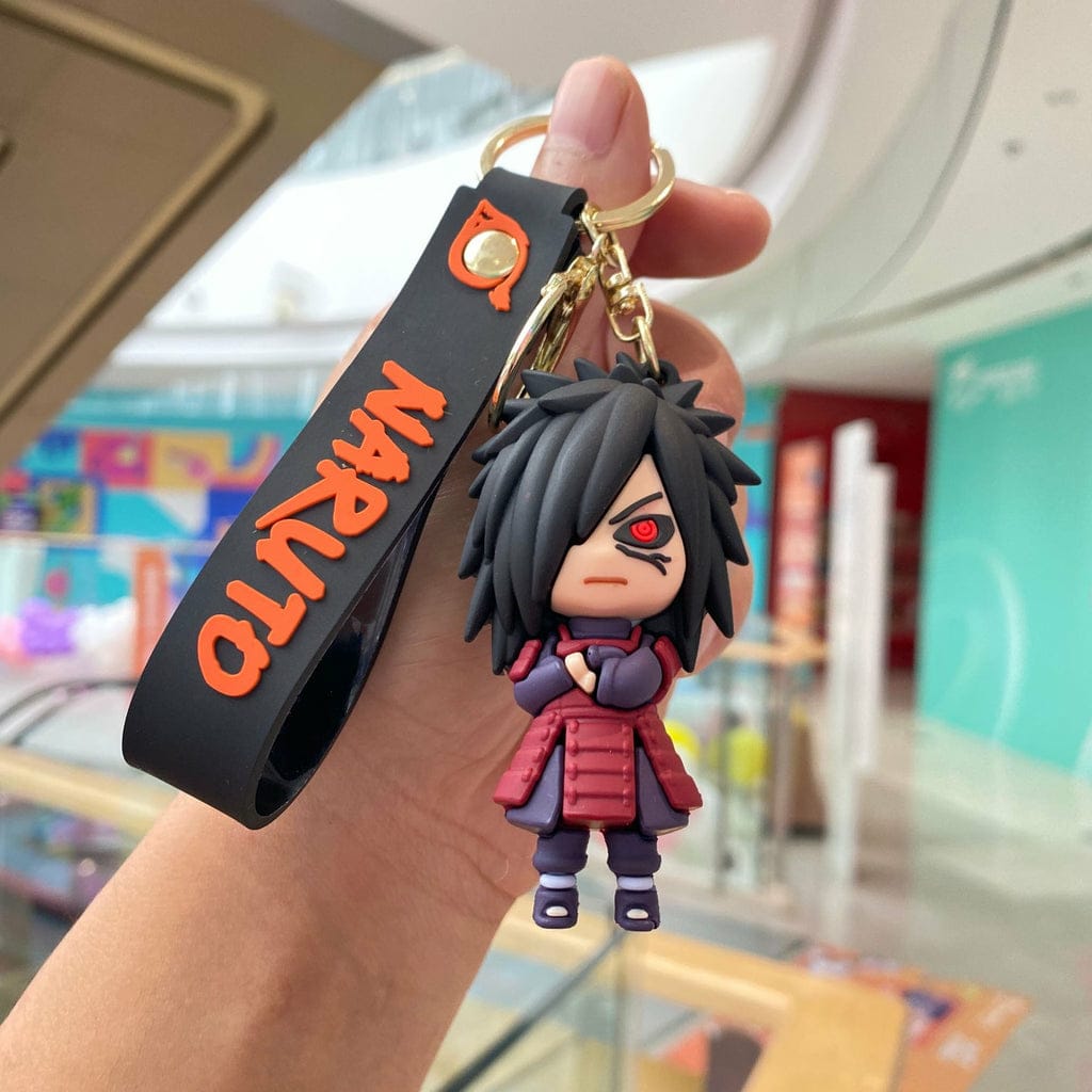 Naruto Themed Madara Uchiha 3D Silicon Keychain With Bagcharm and Strap