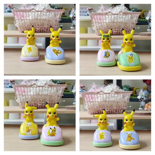 Pokemon Pikachu  Dashing Car ( Pullback) Set of 2 Figure . Random colors Will Be Provided Cleareance Sale