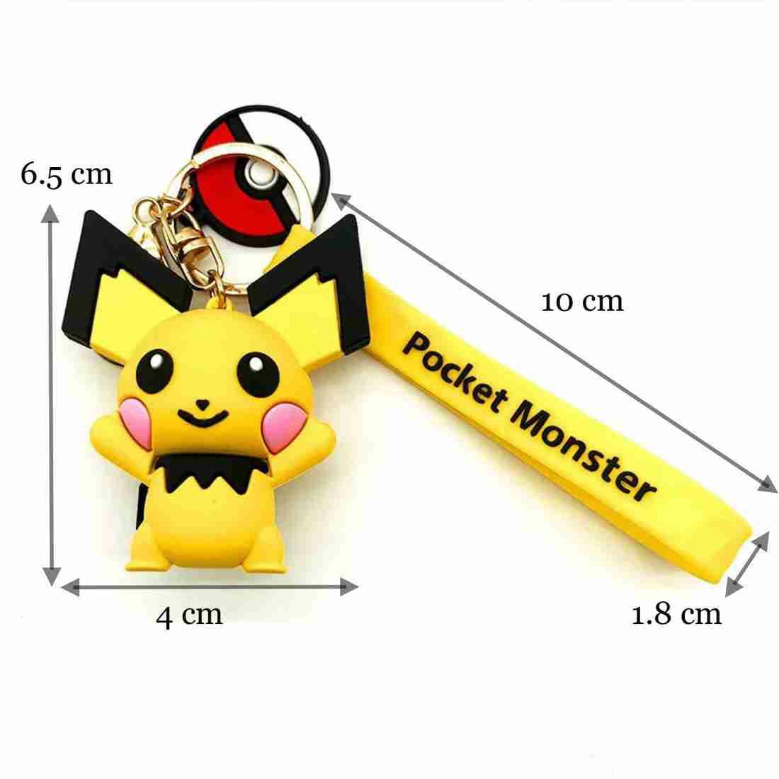 Pokemon Characters 3D Silicon Keychains with Bag Charm and Strap (Select from Dropdown Menu) (Copy)