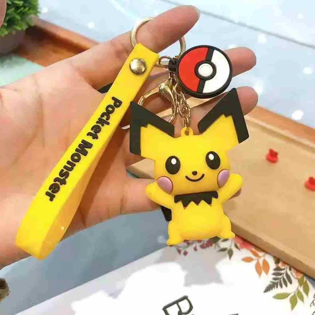 Pokemon Characters 3D Silicon Keychains with Bag Charm and Strap (Select from Dropdown Menu) (Copy)