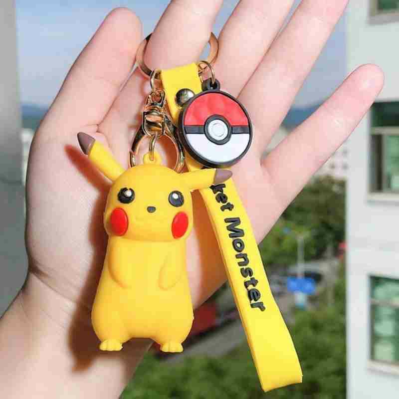 Pokemon Characters 3D Silicon Keychains with Bag Charm and Strap (Select from Dropdown Menu) (Copy)