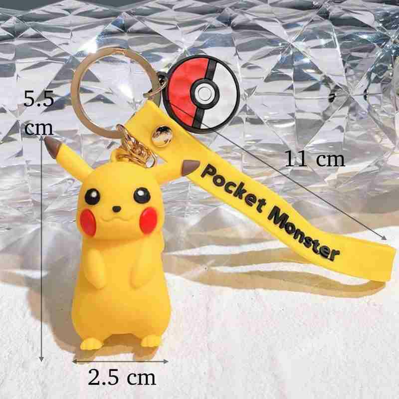 Pokemon Characters 3D Silicon Keychains with Bag Charm and Strap (Select from Dropdown Menu) (Copy)