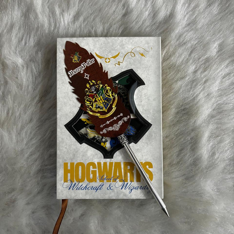 Harry Potter Houses Themed Collectable Metallic Feather Pens (Select From Drop Down Menu)