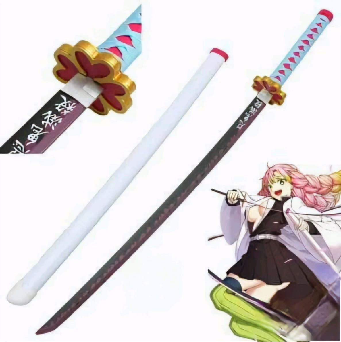 Demon Slayer Kanroji Mitsuri Katana Sword - Wooden (No COD Allowed On This Product) - Prepaid Orders Only