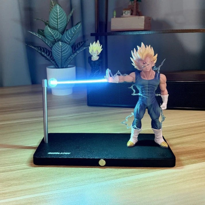 Dragon Ball Z Vegeta Anime Action Figure with Cosmic Surge Levitating LED Lamp