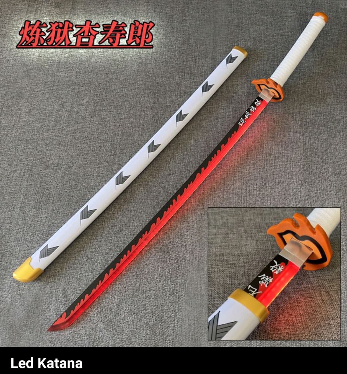 Demon Slayer Rengoku LED Katana Sword With USB Cable (No COD Allowed On This Product) - Prepaid Orders Only