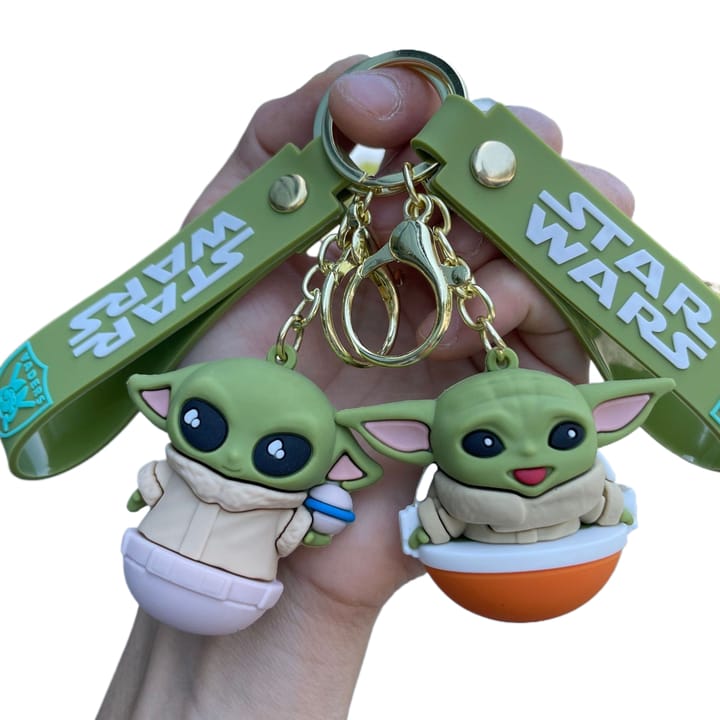 Baby Yoda 3D Silicon Keychain With Bagcharm (Select From Drop Down Menu)