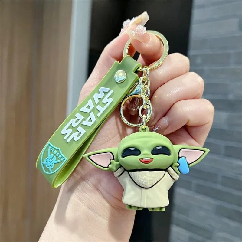 Baby Yoda 3D Silicon Keychain With Bagcharm (Select From Drop Down Menu)