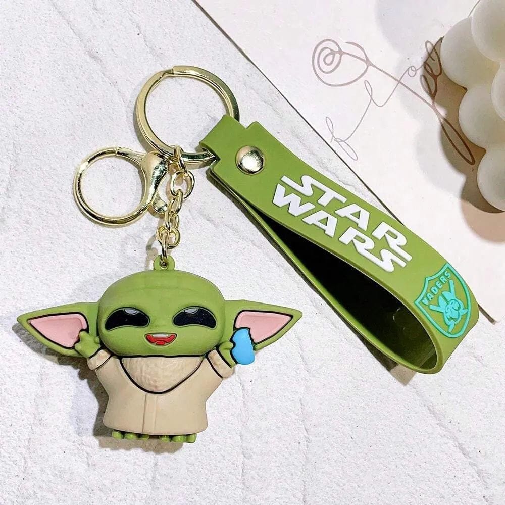 Baby Yoda 3D Silicon Keychain With Bagcharm (Select From Drop Down Menu)