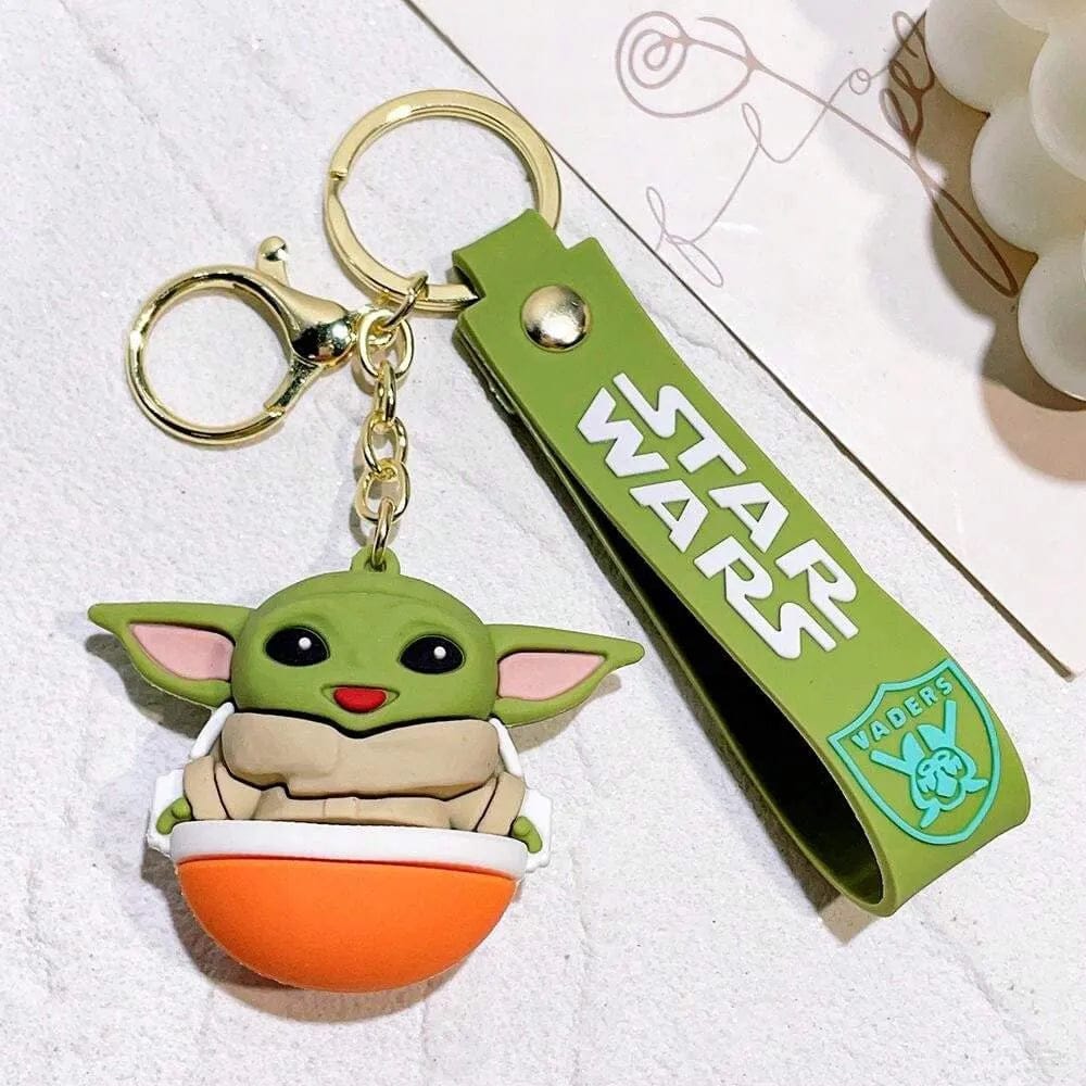Baby Yoda 3D Silicon Keychain With Bagcharm (Select From Drop Down Menu)
