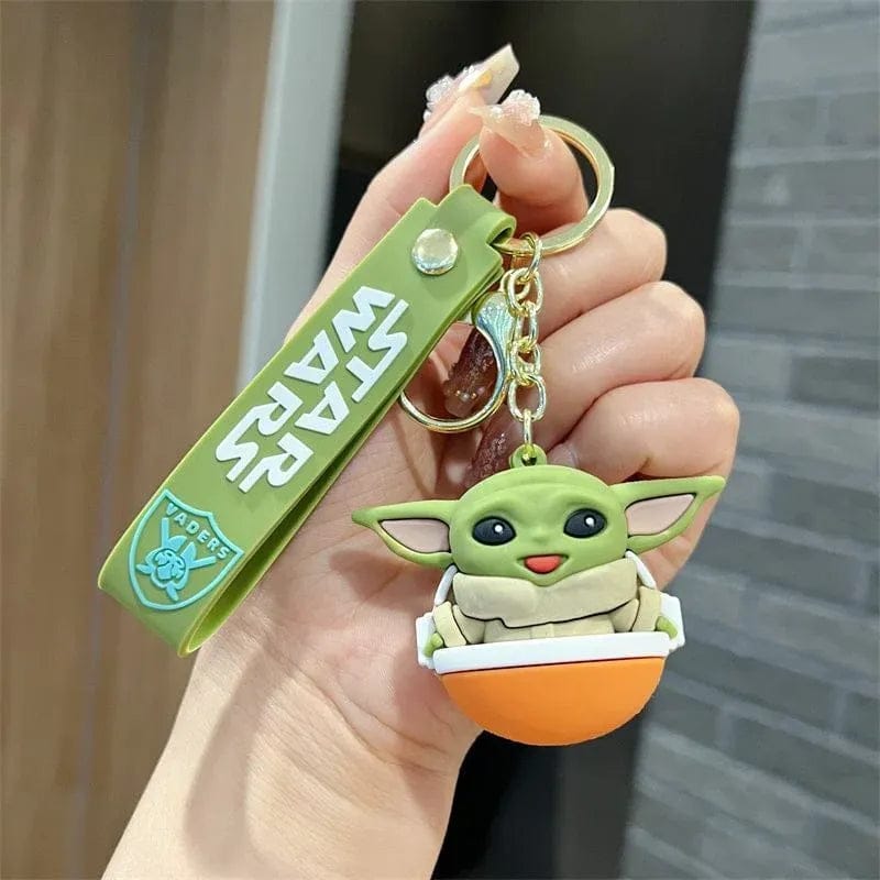 Baby Yoda 3D Silicon Keychain With Bagcharm (Select From Drop Down Menu)