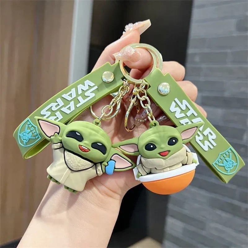 Baby Yoda 3D Silicon Keychain With Bagcharm (Select From Drop Down Menu)