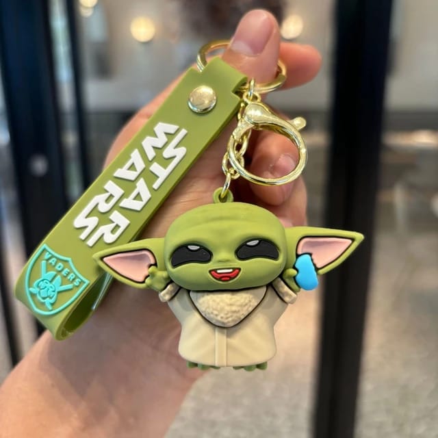 Baby Yoda 3D Silicon Keychain With Bagcharm (Select From Drop Down Menu)