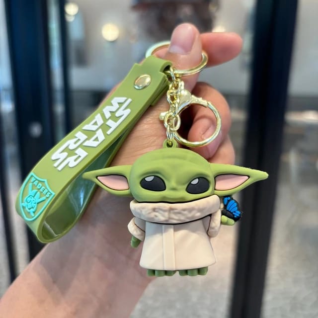 Baby Yoda 3D Silicon Keychain With Bagcharm (Select From Drop Down Menu)