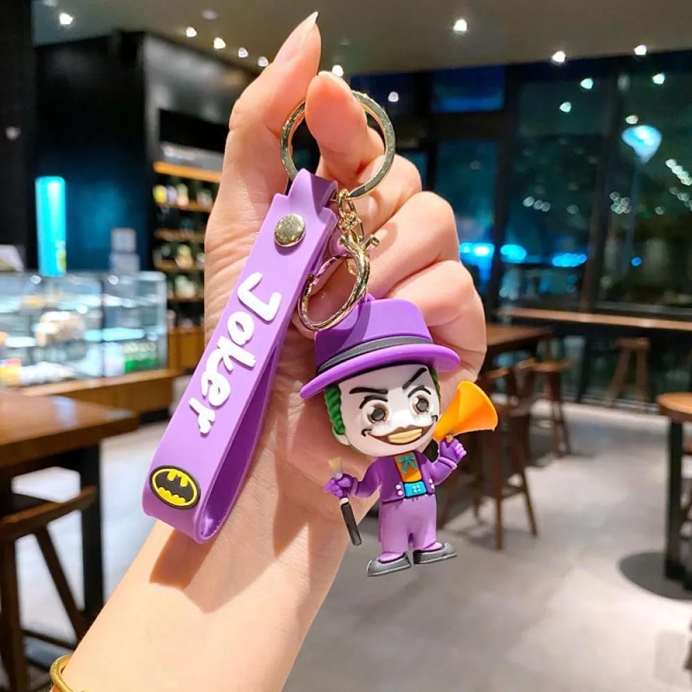 Joker 3D Silicon Keychain With Bagcharm And Strap (Select From Drop Down Menu)