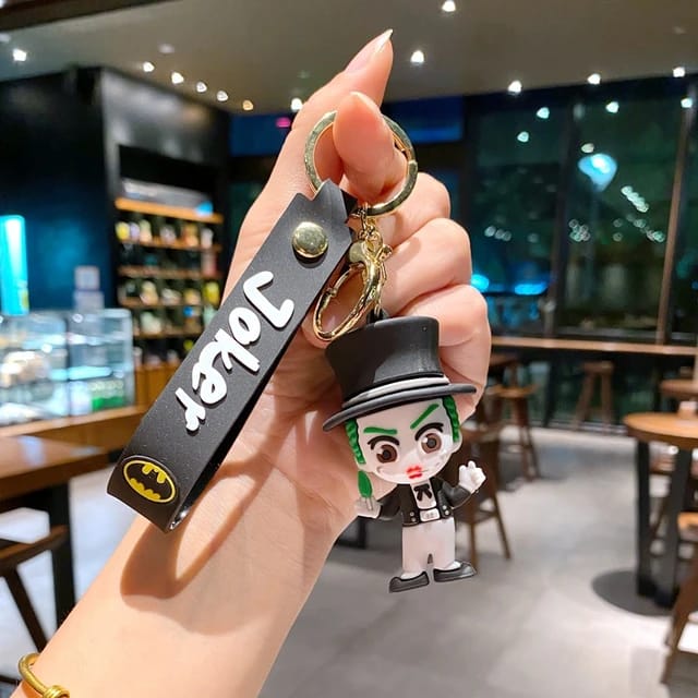 Joker 3D Silicon Keychain With Bagcharm And Strap (Select From Drop Down Menu)