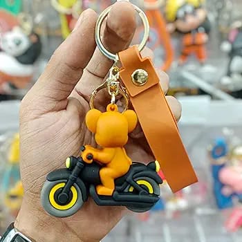 Tom And Jerry On Bike Silicon Keychain With Bagcharm And Strap (Select From Drop Down Menu)