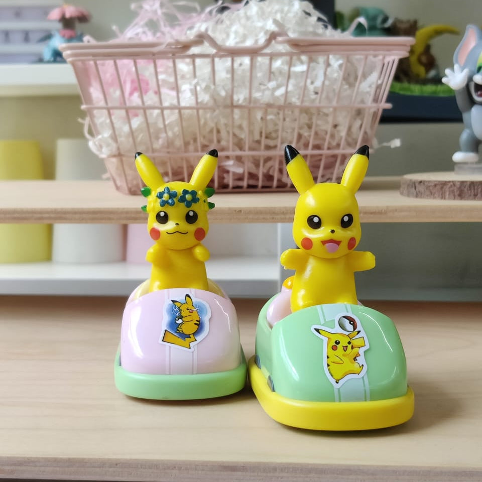 Pokemon Pikachu Dashing Car ( Pullback) Set of 2 Figure . Random colors Will Be Provided Cleareance Sale