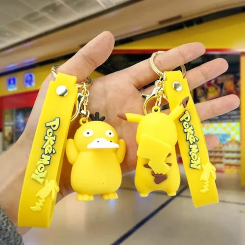 3D Silicon Keychain with Bag Charm and Strap (Choose From Drop Down Menu)