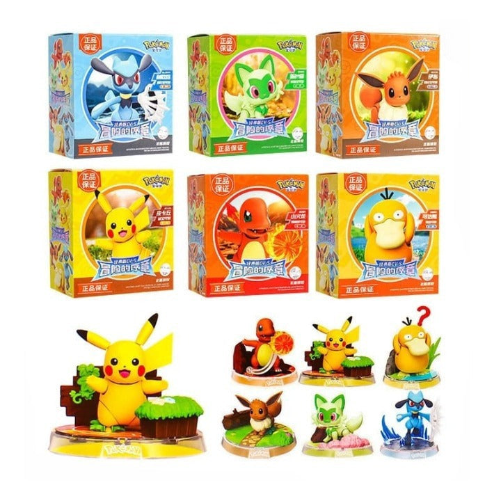 Pokemon Blockees Anime cartoon Collectables Figures Set of 6
