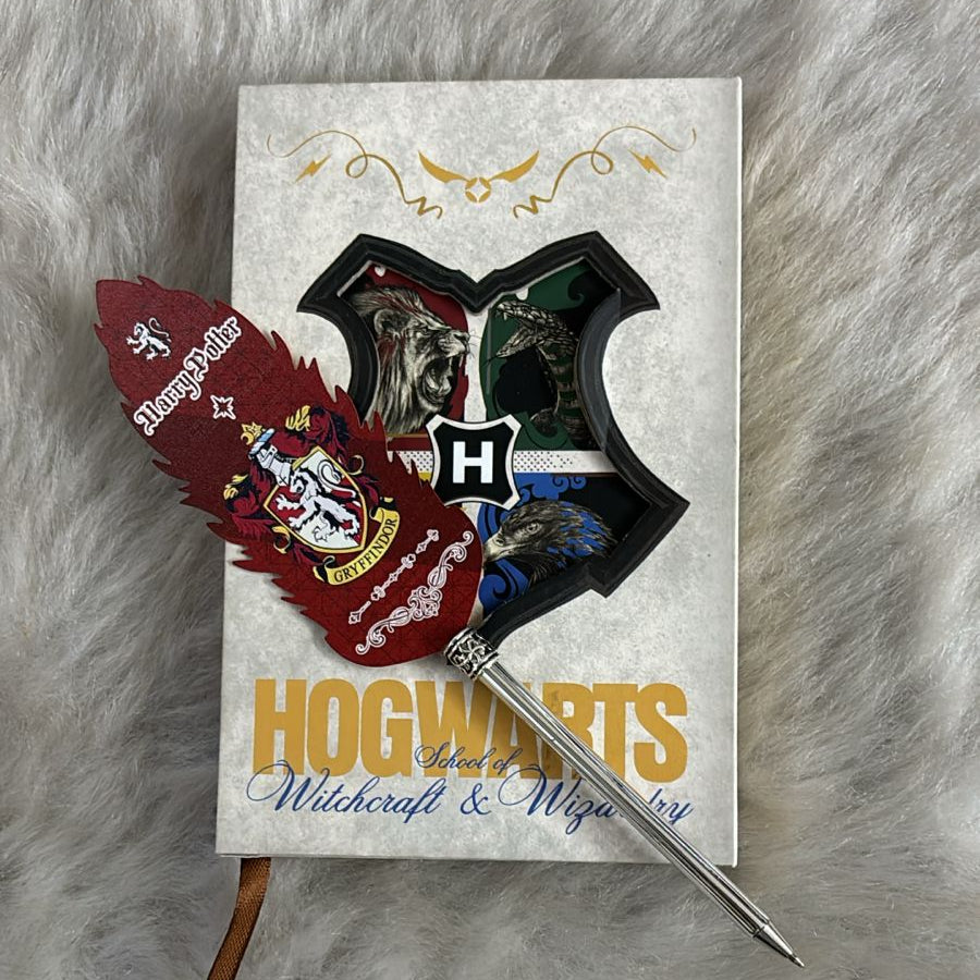 Harry Potter Houses Themed Collectable Metallic Feather Pens (Select From Drop Down Menu)