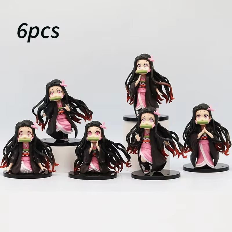 Demon Slayer Nezuko Figure Set of 6 - 10 cm