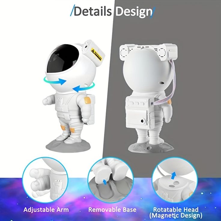 Astronaut Galaxy Projector with Remote Control - 360° Adjustable Timer Kids Astronaut Nebula Night Light, for Gifts,Baby Adults Bedroom, Gaming Room, Home and Party (Corded Electric)