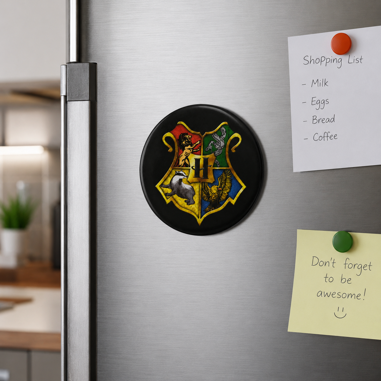 Harry Potter Hogwarts Crest Fridge Magnet – Round Decorative Magnet