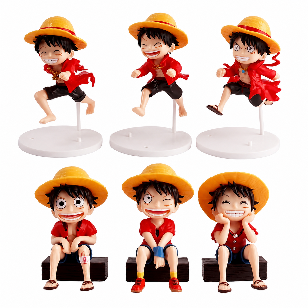 Cute Luffy Mini Figure Set – Anime Action Collectible Toys (6 Designs)