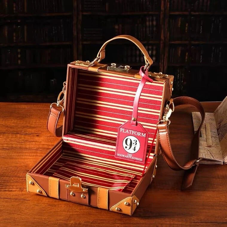 Harry Potter Hogwarts Trunk Luggage Suitcase Stationary Leather Shoulder Bag