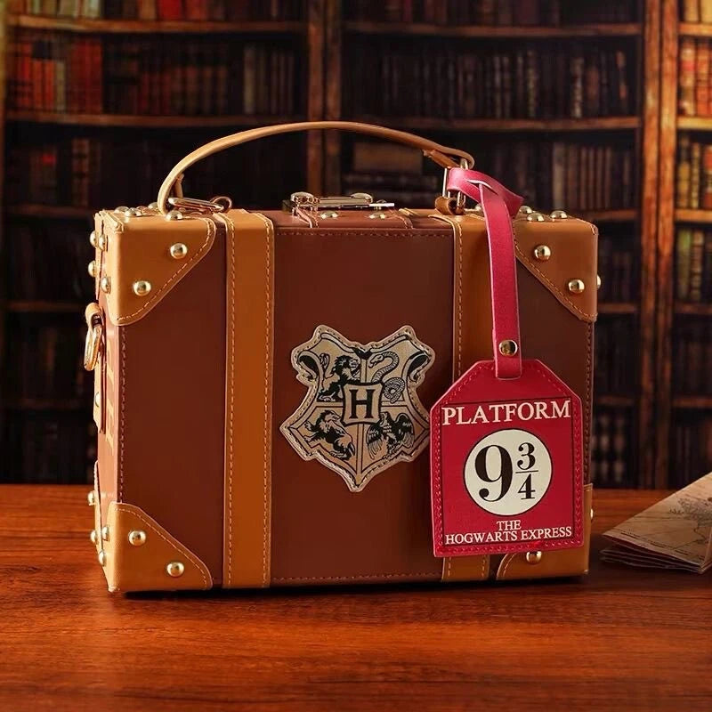 Harry Potter Hogwarts Trunk Luggage Suitcase Stationary Leather Shoulder Bag