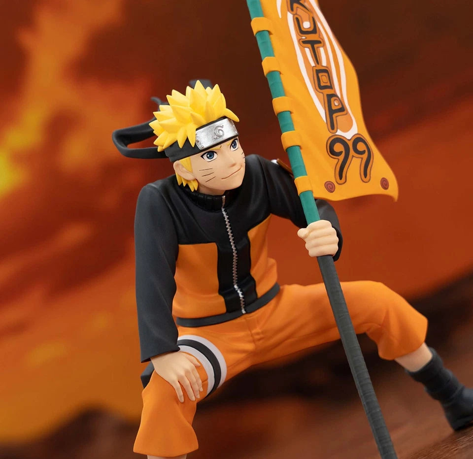 Naruto Uzumaki Holding Flag Action Figure Collectible 12 cm