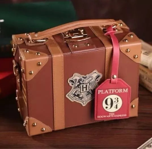 Harry Potter Hogwarts Trunk Luggage Suitcase Stationary Leather Shoulder Bag